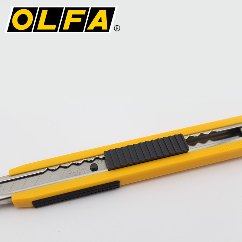 OLFA日本原装进口推行式9mm标准型工作刀切割刀A-1美工刀小号刀片