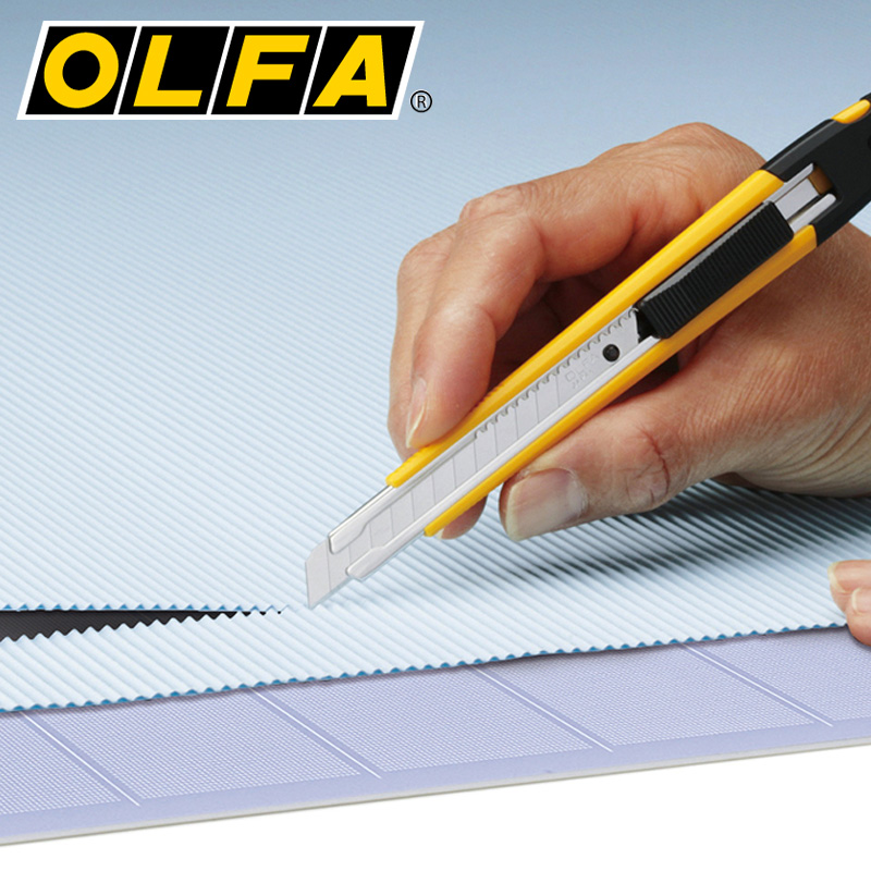 OLFA日本原装进口推行式9mm标准型工作刀切割刀A-1美工刀小号刀片