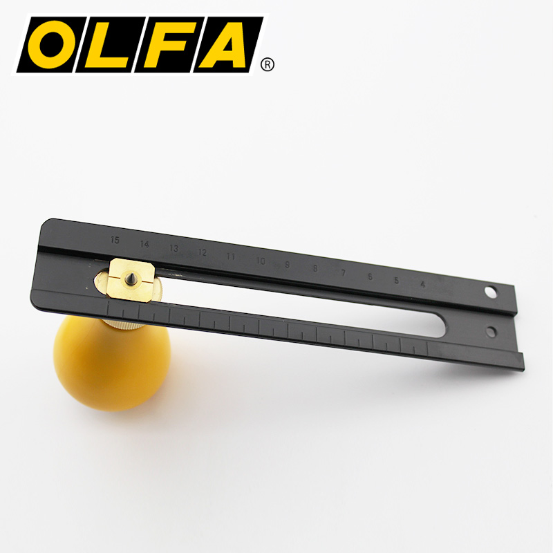 日本OLFA大型圆规刀圆形工具刀90B可调节切圆刀CMP-2直径7~30cm
