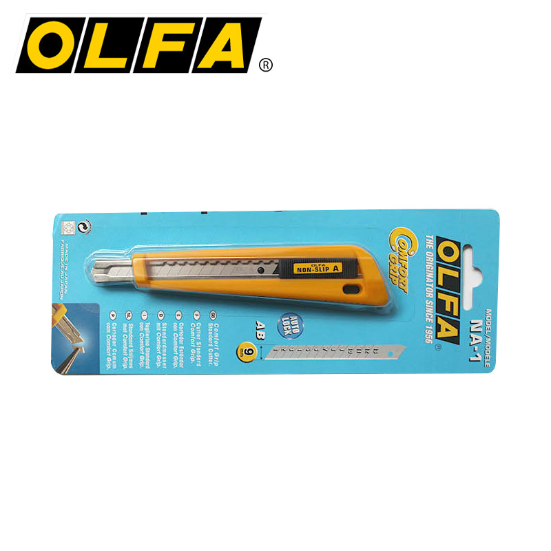 OLFA日本原装进口美工刀9mm自动卡锁防滑手柄标准型切割刀/NA-1