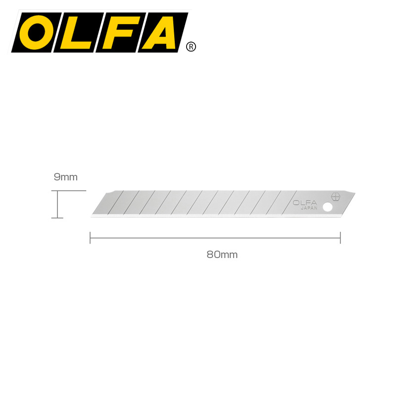 OLFA小型轻便金属握柄美工刀9mm轻便小巧美工刀黑色金属外壳/S刀